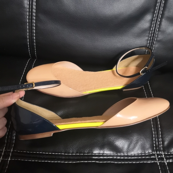 J Crew Neon Colorblock Patent Leather flats - Picture 2 of 7